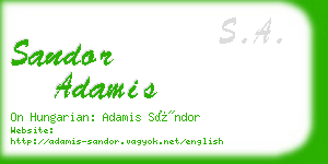 sandor adamis business card